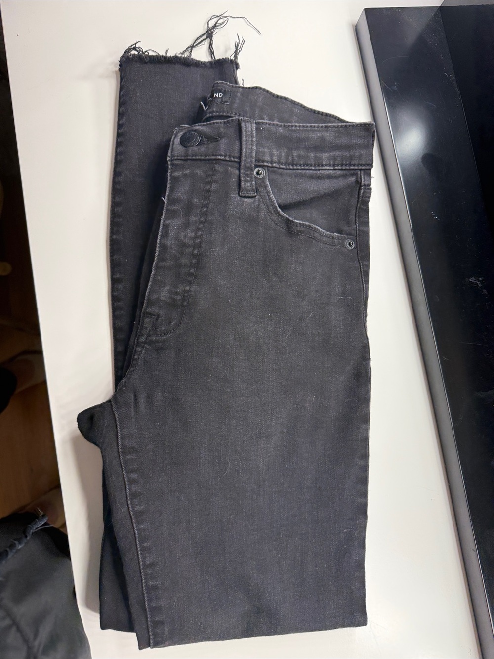 Lucky Brand Women's Skinny Black Jeans with Frayed Hem